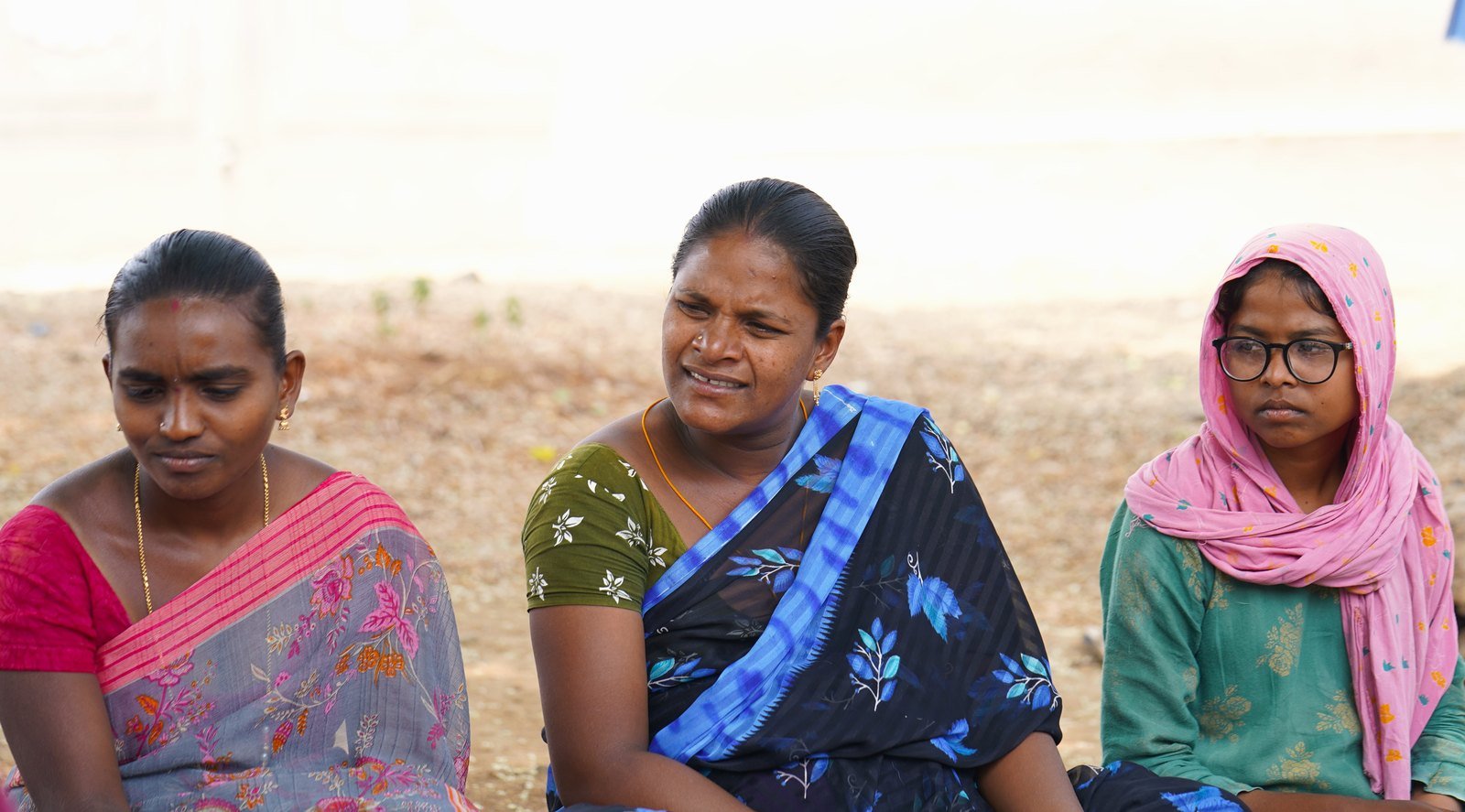 Residents gathered for a neighbourhood conversation in India